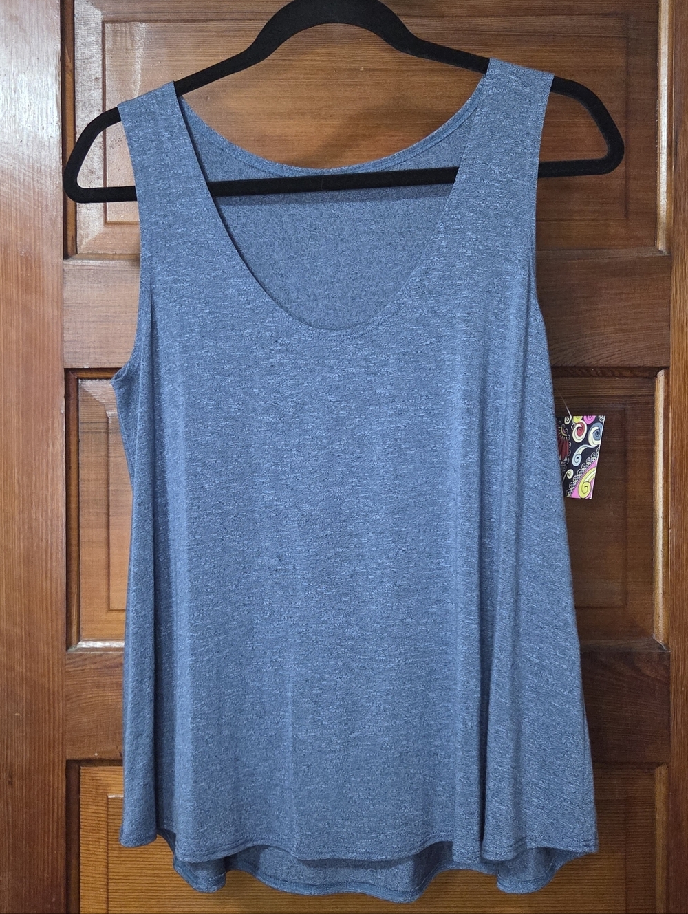 NWT Salaam 'Jule' Sleeveless Scoop Neck Women's A-Line Tank Top in Heather Blue